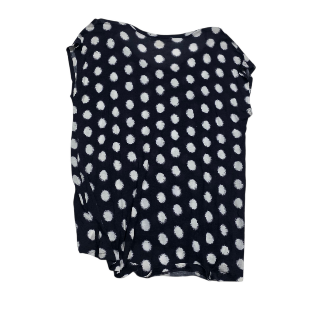 Blusa Michael Kors Mediana Petite Azul Con Lunares Blanco