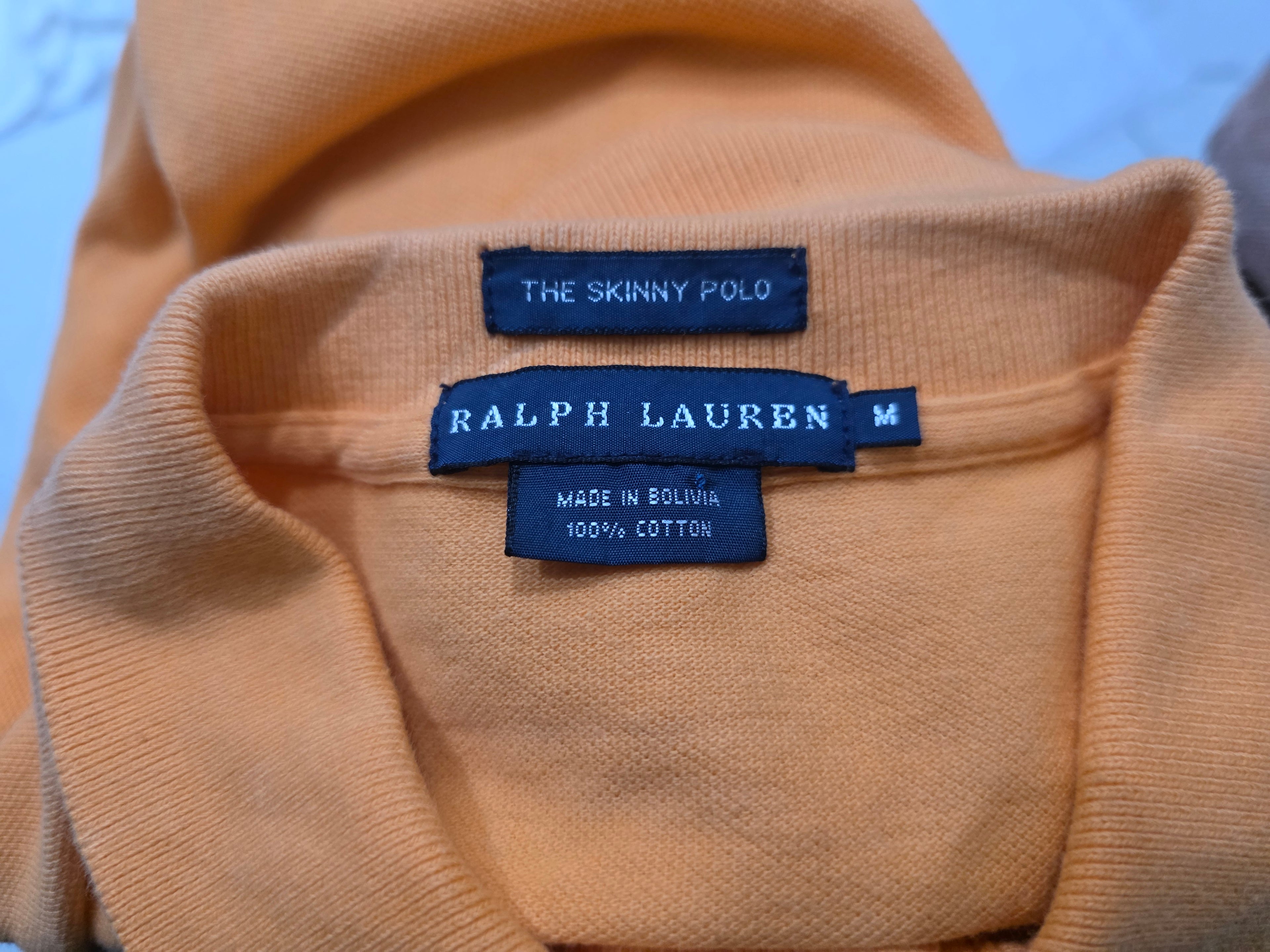 Playera Ralph Lauren The Skinny Polo Mediana Mujer Naranja