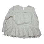 Blusa Encaje Vineyard Vines Blanca Manga Larga Mujer Grande