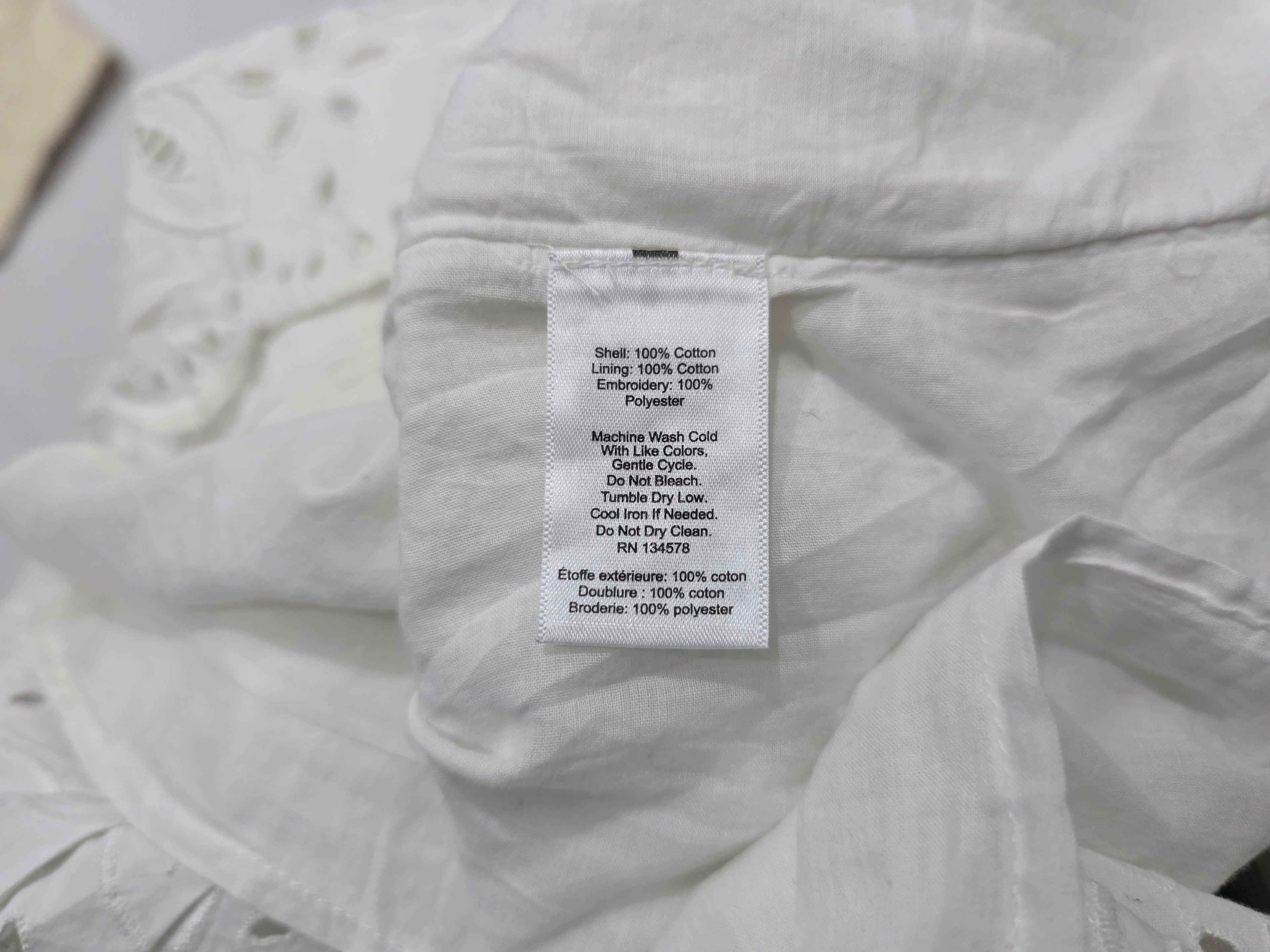 Blusa Encaje Vineyard Vines Blanca Manga Larga Mujer Grande