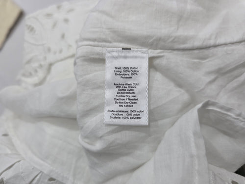 Blusa Encaje Vineyard Vines Blanca Manga Larga Mujer Grande