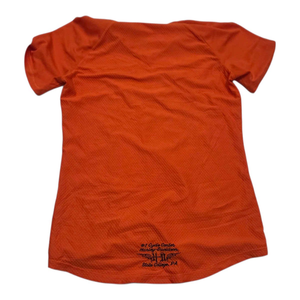Playera Harley Davidson Mujer Grande Naranja Manga Corta