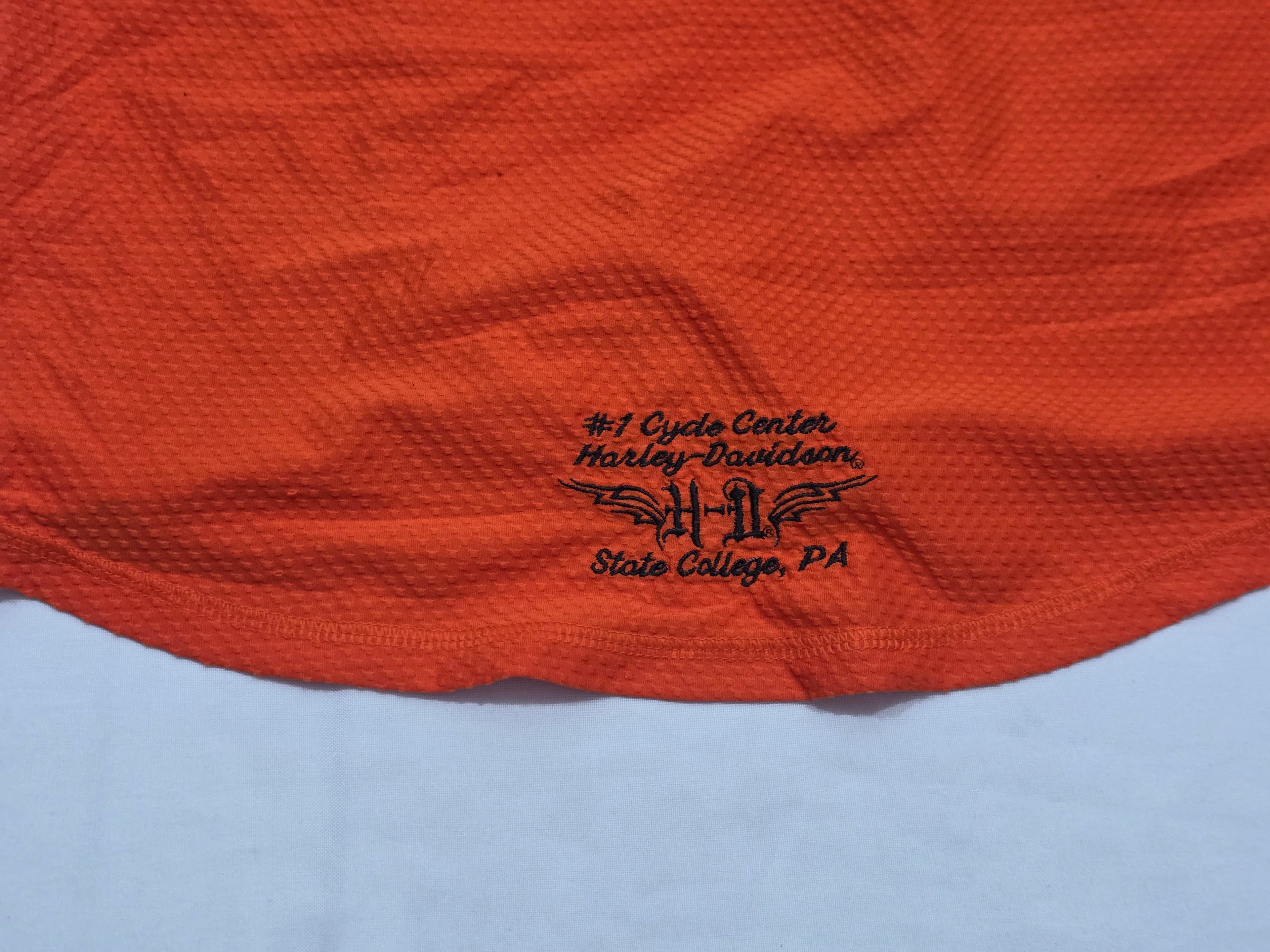Playera Harley Davidson Mujer Grande Naranja Manga Corta