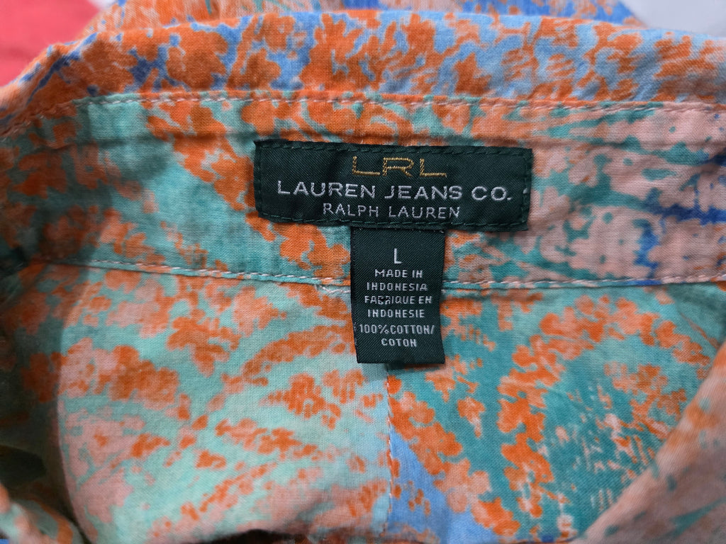 Camisa Ralph Lauren Multicolor De Mujer Color Naranja Grande