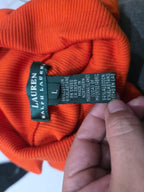 Playera Ralph Lauren Naranja Turtle Neck De Mujer Grande
