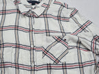 Camisa Tommy Hilfiger Extra Grande Mujer Blanca Con Cuadros