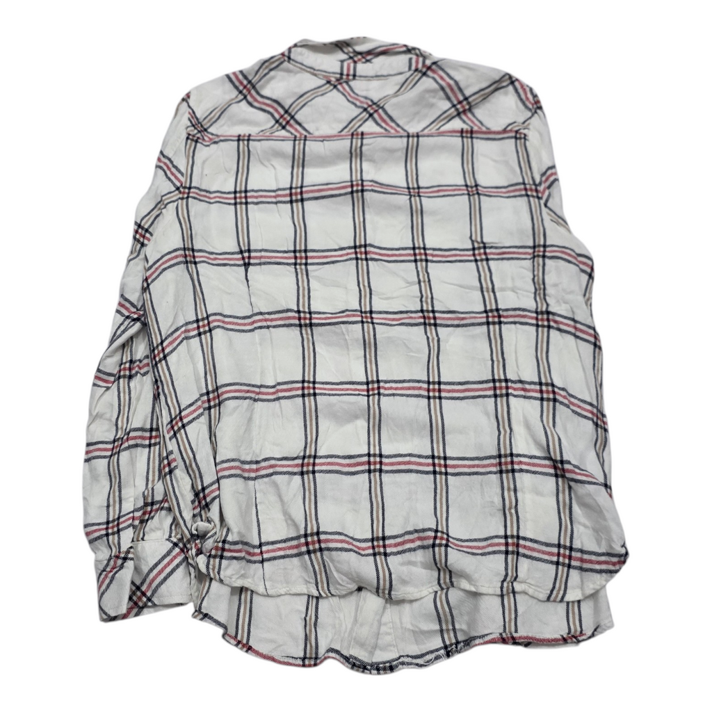 Camisa Tommy Hilfiger Extra Grande Mujer Blanca Con Cuadros