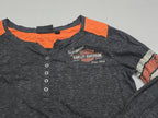 Playera Harley Davidson De Mujer Extra Grande Gris/naranja