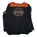 Playera Harley Davidson De Mujer Extra Grande Gris/naranja