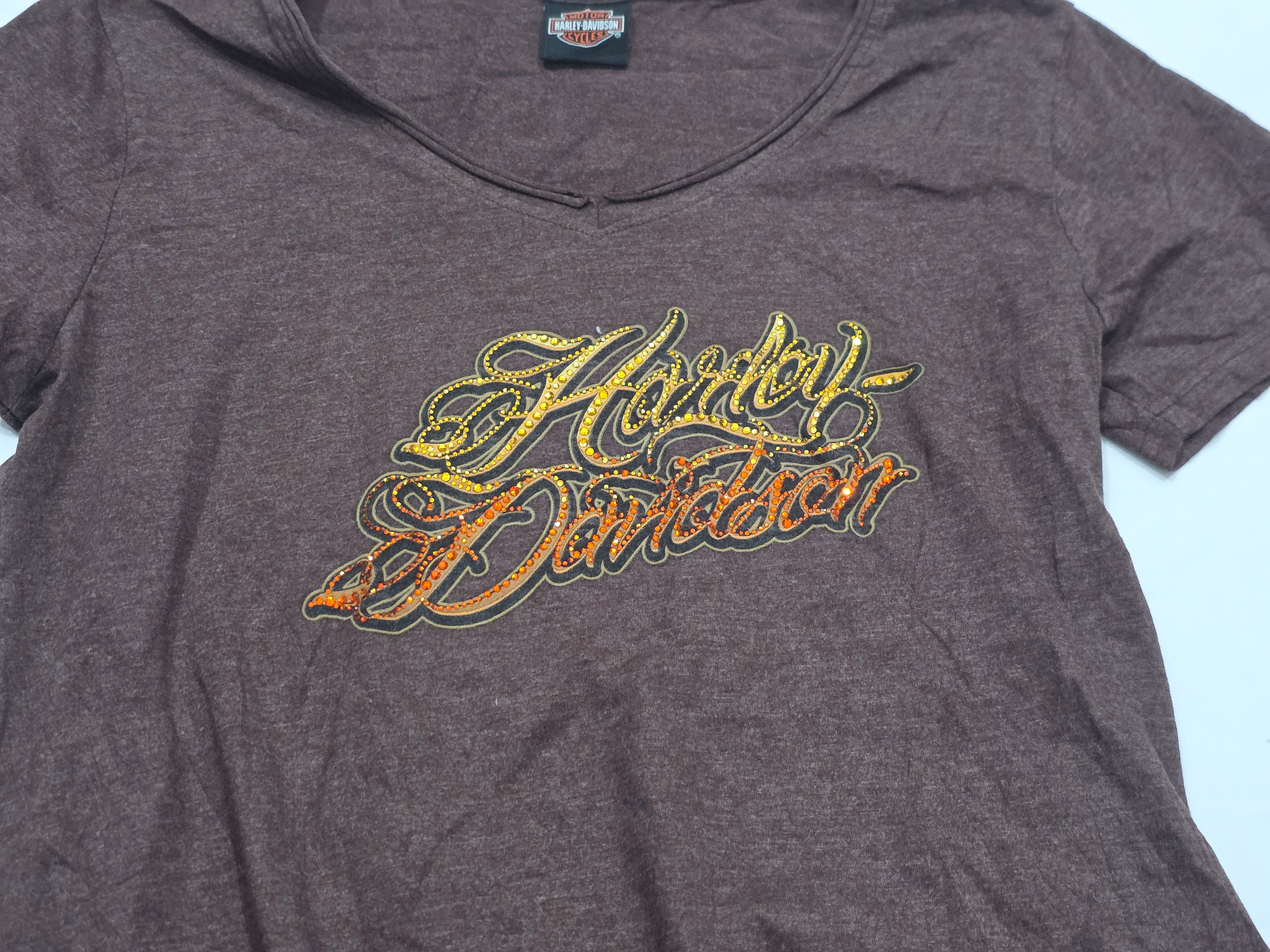 Playera Harley Davidson Mujer Talla Extra Grande Color Cafe