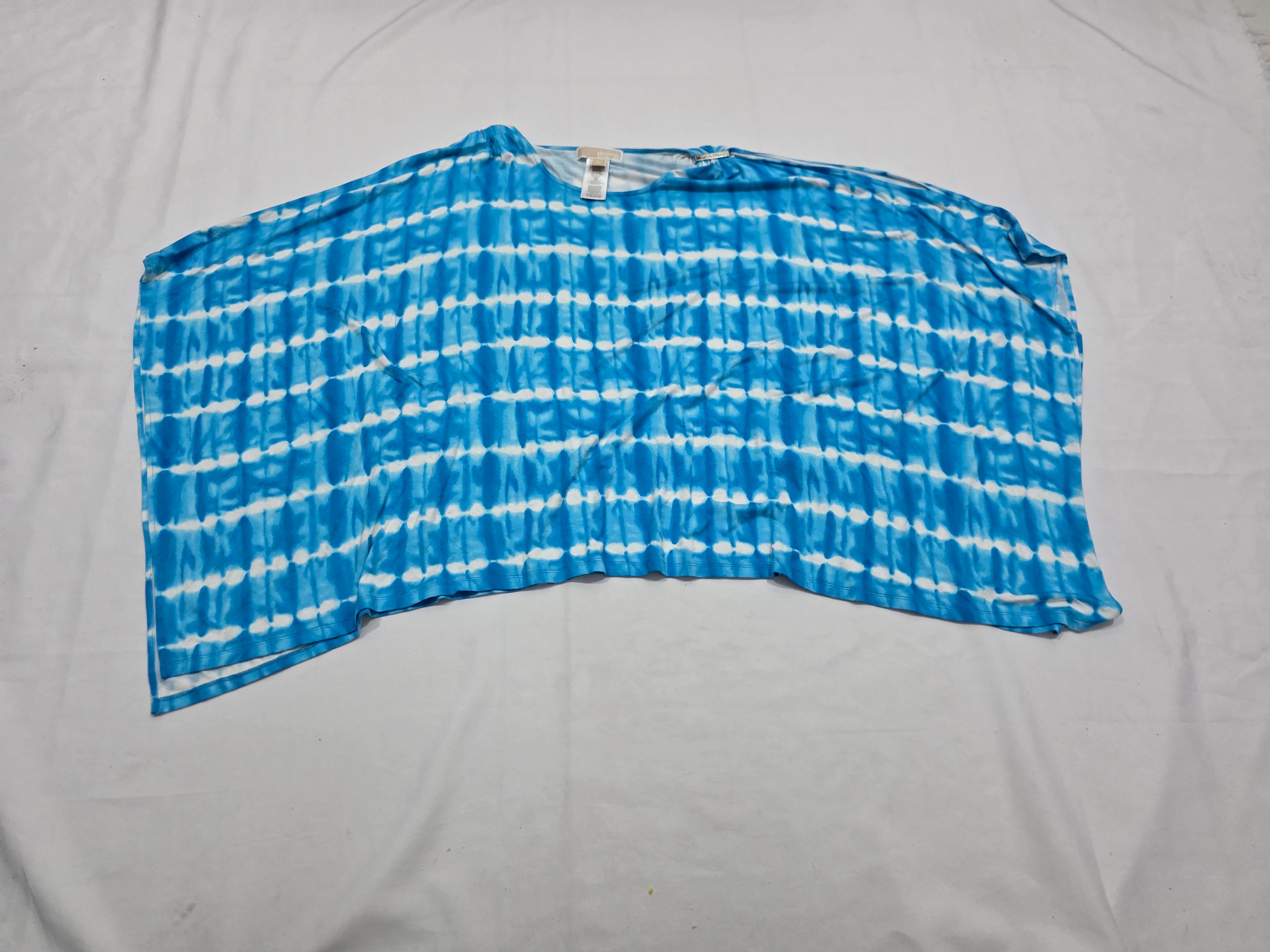 Blusa Michael Kors Tye Die Azul/blanco Extra Grande