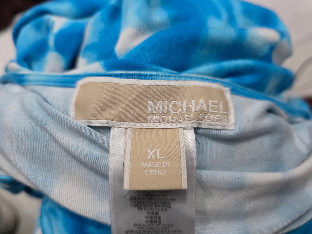 Blusa Michael Kors Tye Die Azul/blanco Extra Grande