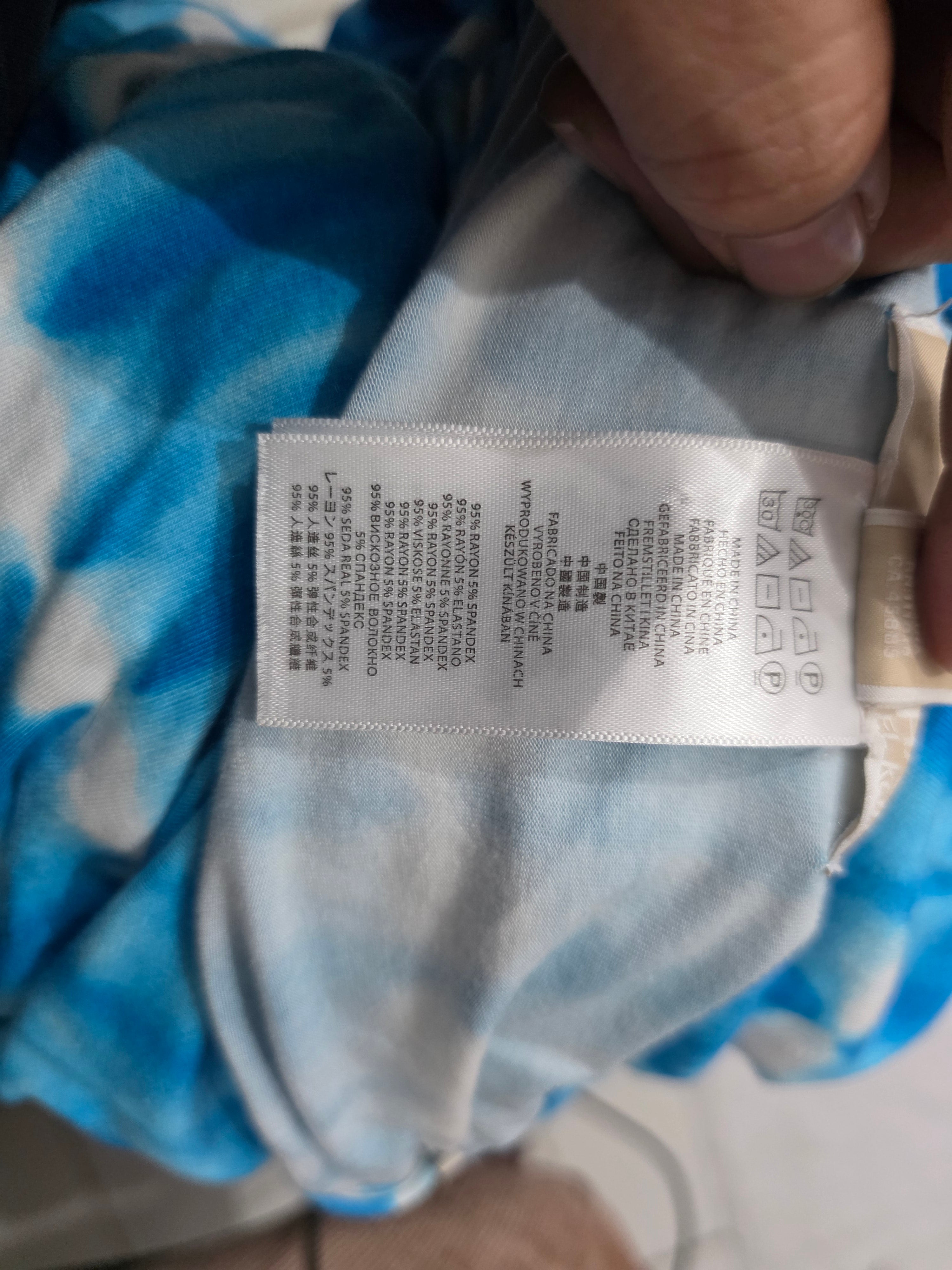 Blusa Michael Kors Tye Die Azul/blanco Extra Grande