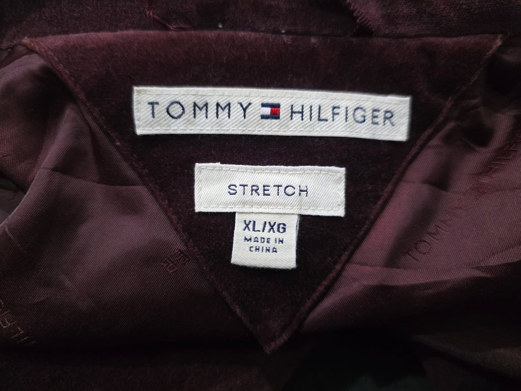 Blazer Tommy Hilfiger Terciopelo Vino Extra Grande Stretch