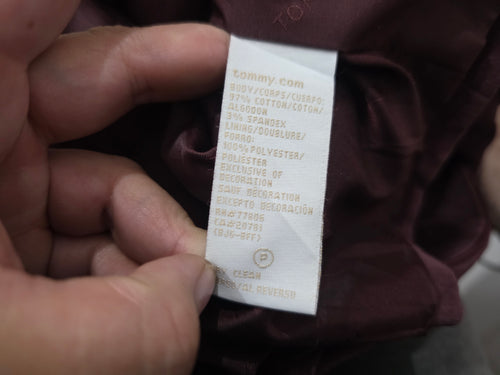 Blazer Tommy Hilfiger Terciopelo Vino Extra Grande Stretch