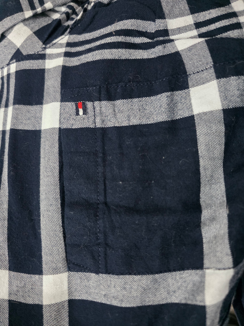 Camisa Tommy Hilfigermujer Extra Grande Azul Cuadros Blanco