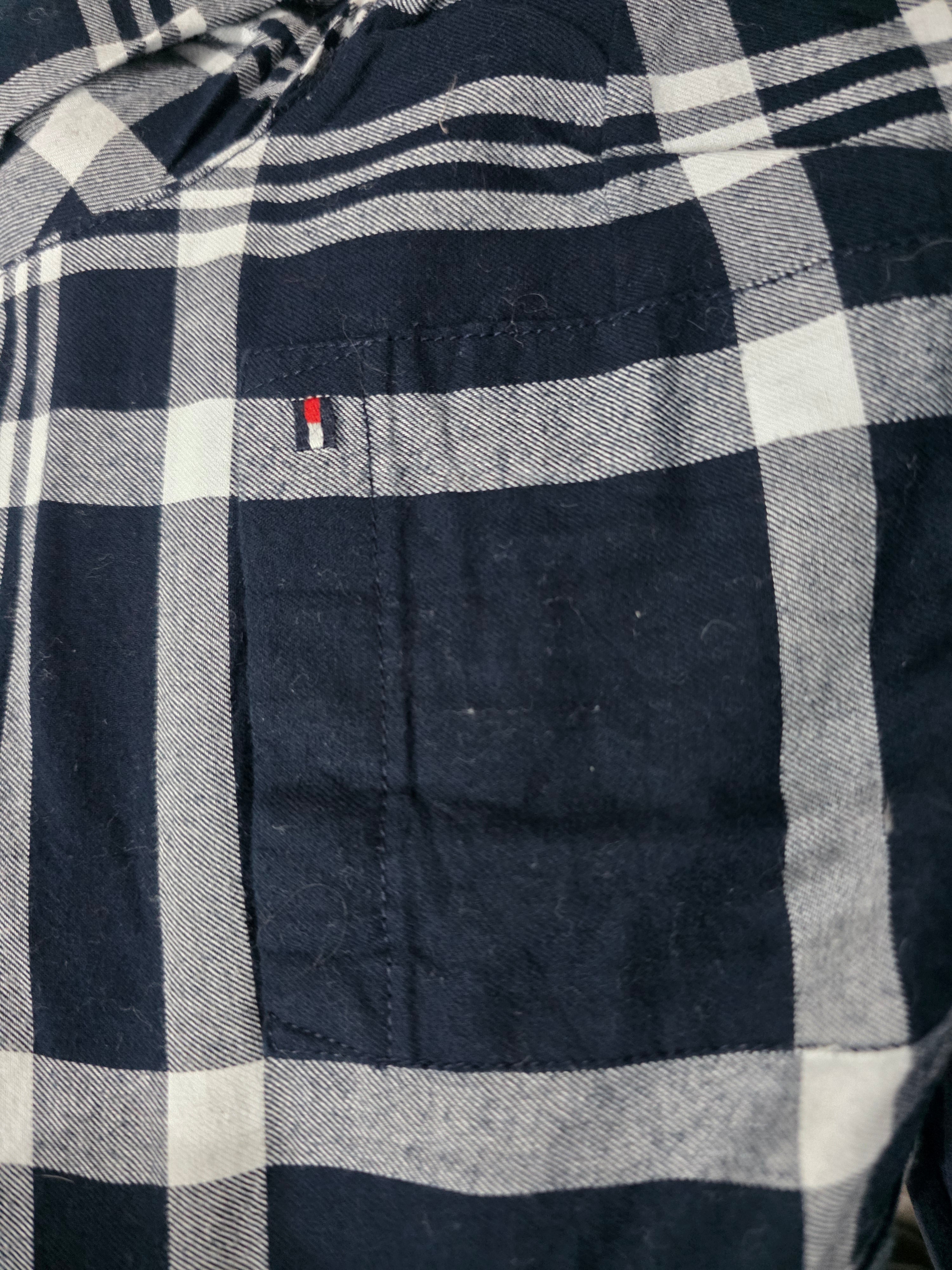 Camisa Tommy Hilfigermujer Extra Grande Azul Cuadros Blanco