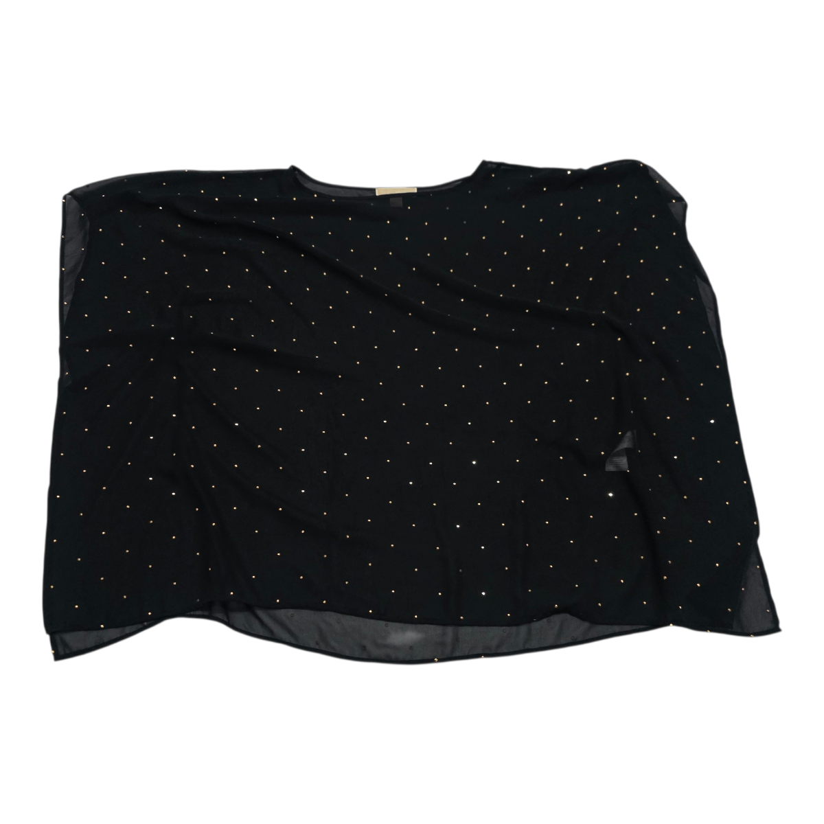 Blusa Michael Kors Transparencia Y Brillos L/xl Color Negro