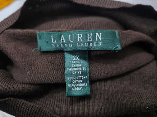 Blusa Ralph Lauren Cafe Turtle Neck Talla 2x Color Cafe