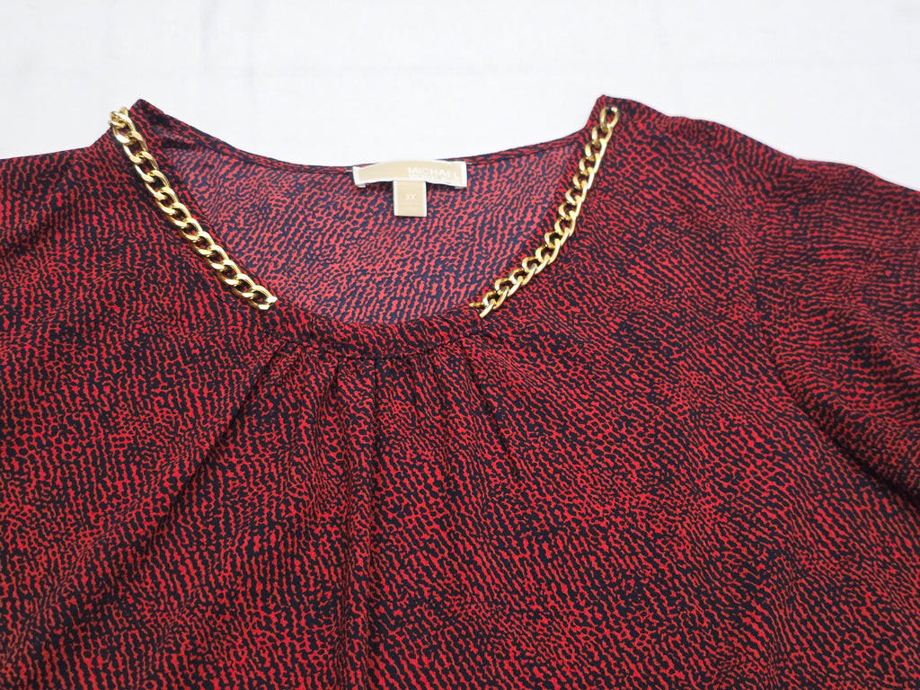 Blusa Michael Kors De Mujer Talla 3x Roja Con Cadena