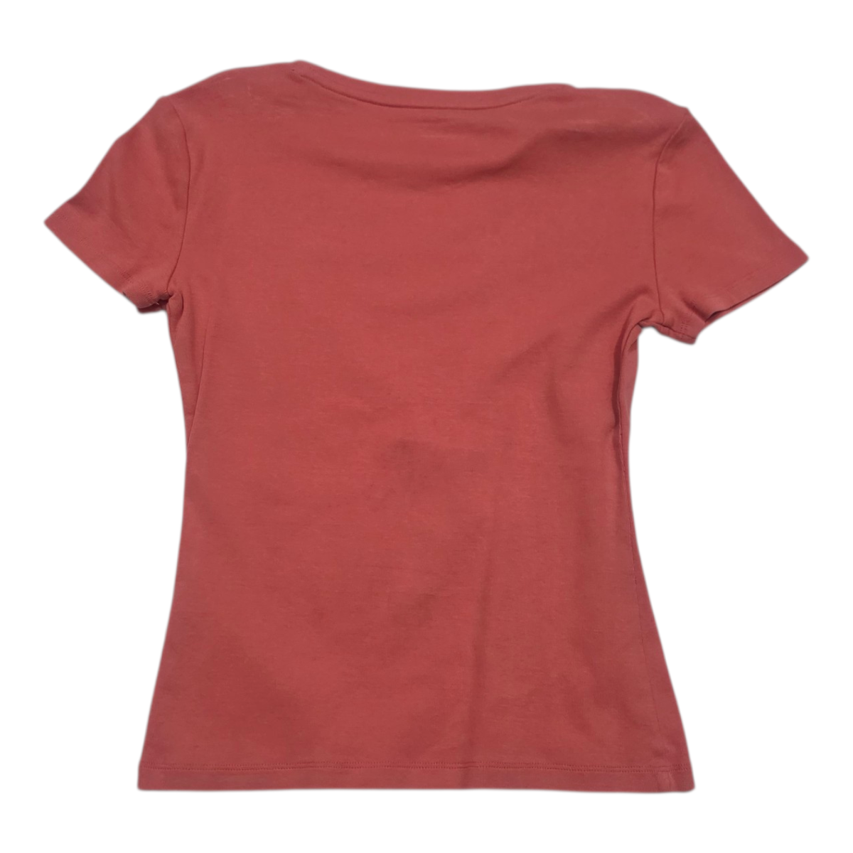 Playera Tommy Hilfiger Mujer Extra Chica Coral Manga Corta