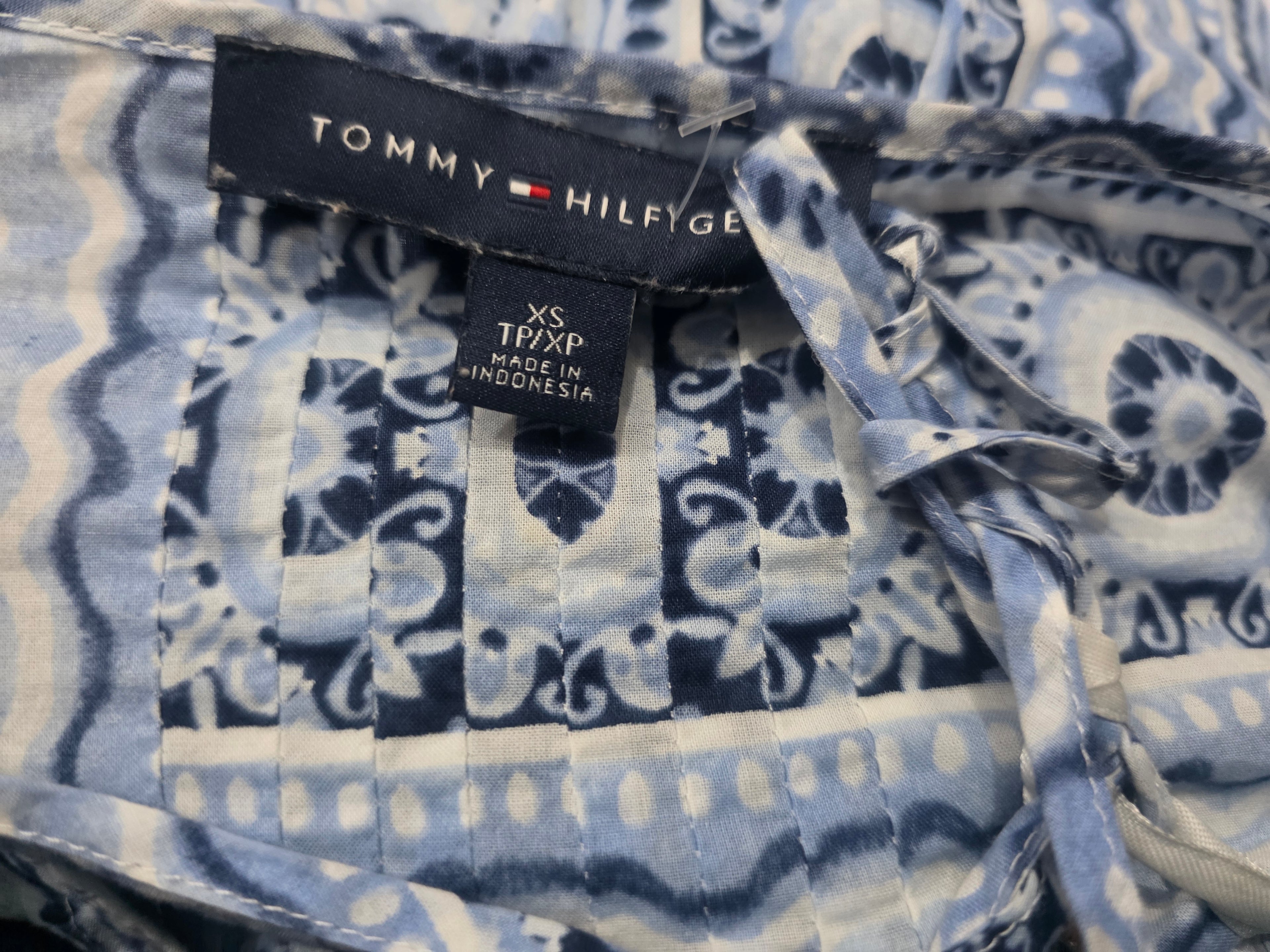 Blusa Tommy Hilfiger Azul/blanco Manga Larga Ligera