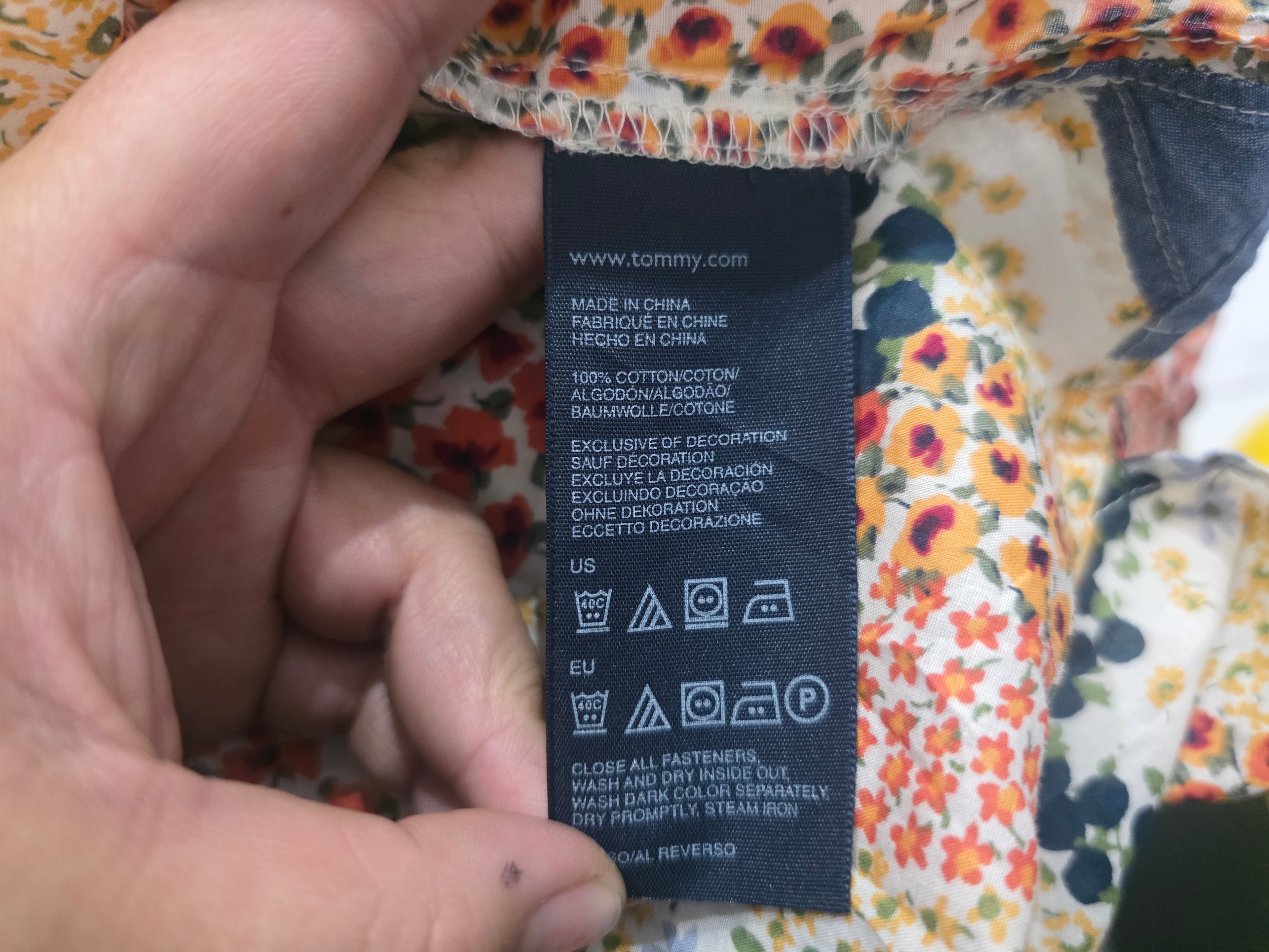 Camisa Tommy Hilfiger Mujer Talla Chica Floreada Multicolor