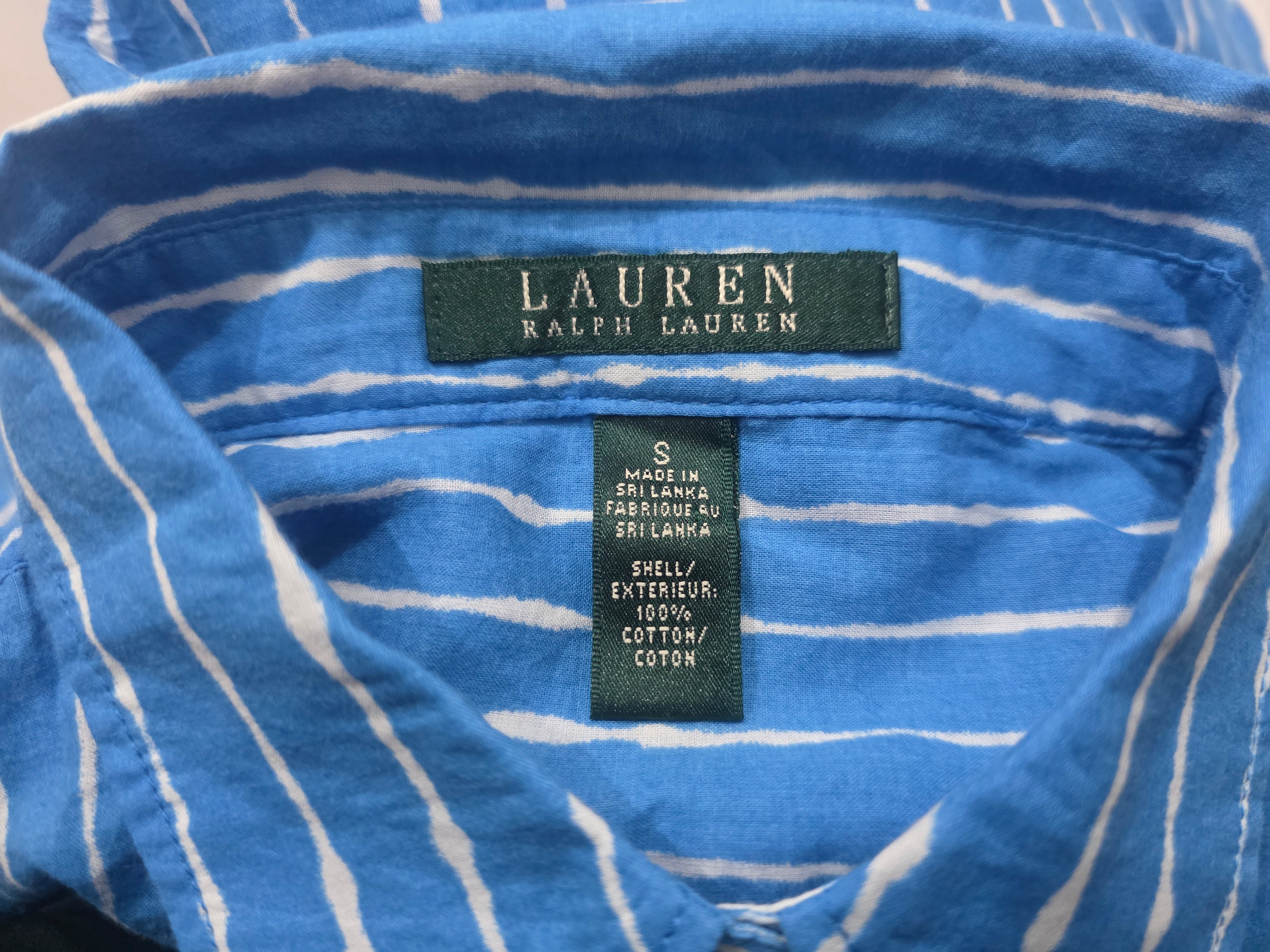 Camisa Ralph Lauren De Mujer Azul Rayada Talla Chica