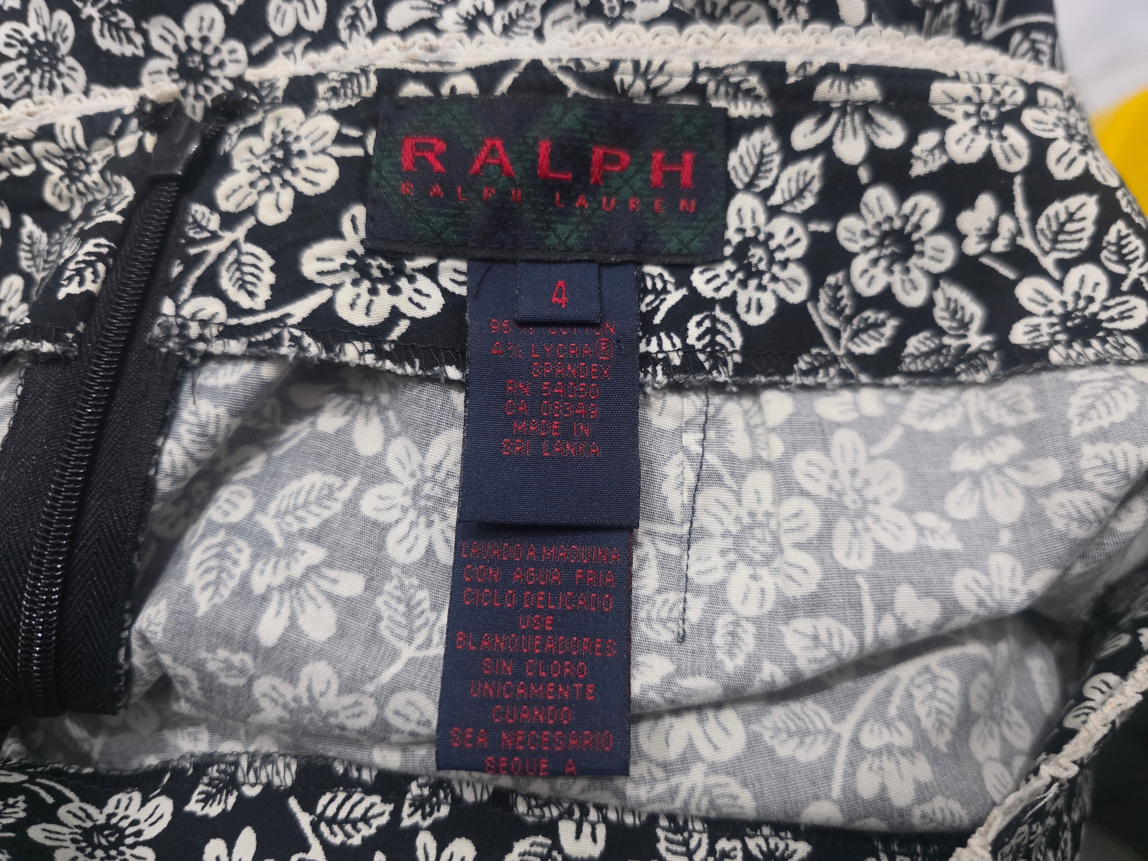 Falda Ralph Lauren Negra Floreada Talla 4