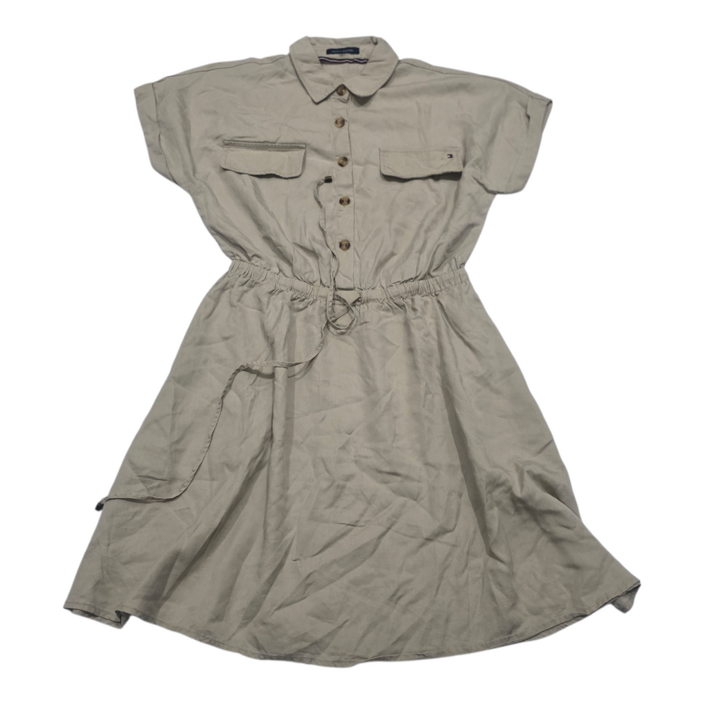 Vestido Tommy Hilfiger Mujer Talla 4 Cafe Manga Corta