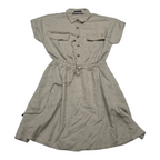 Vestido Tommy Hilfiger Mujer Talla 4 Cafe Manga Corta