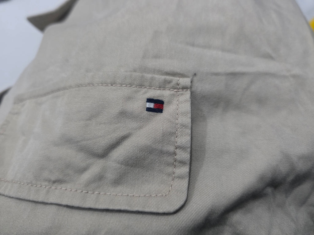 Vestido Tommy Hilfiger Mujer Talla 4 Cafe Manga Corta
