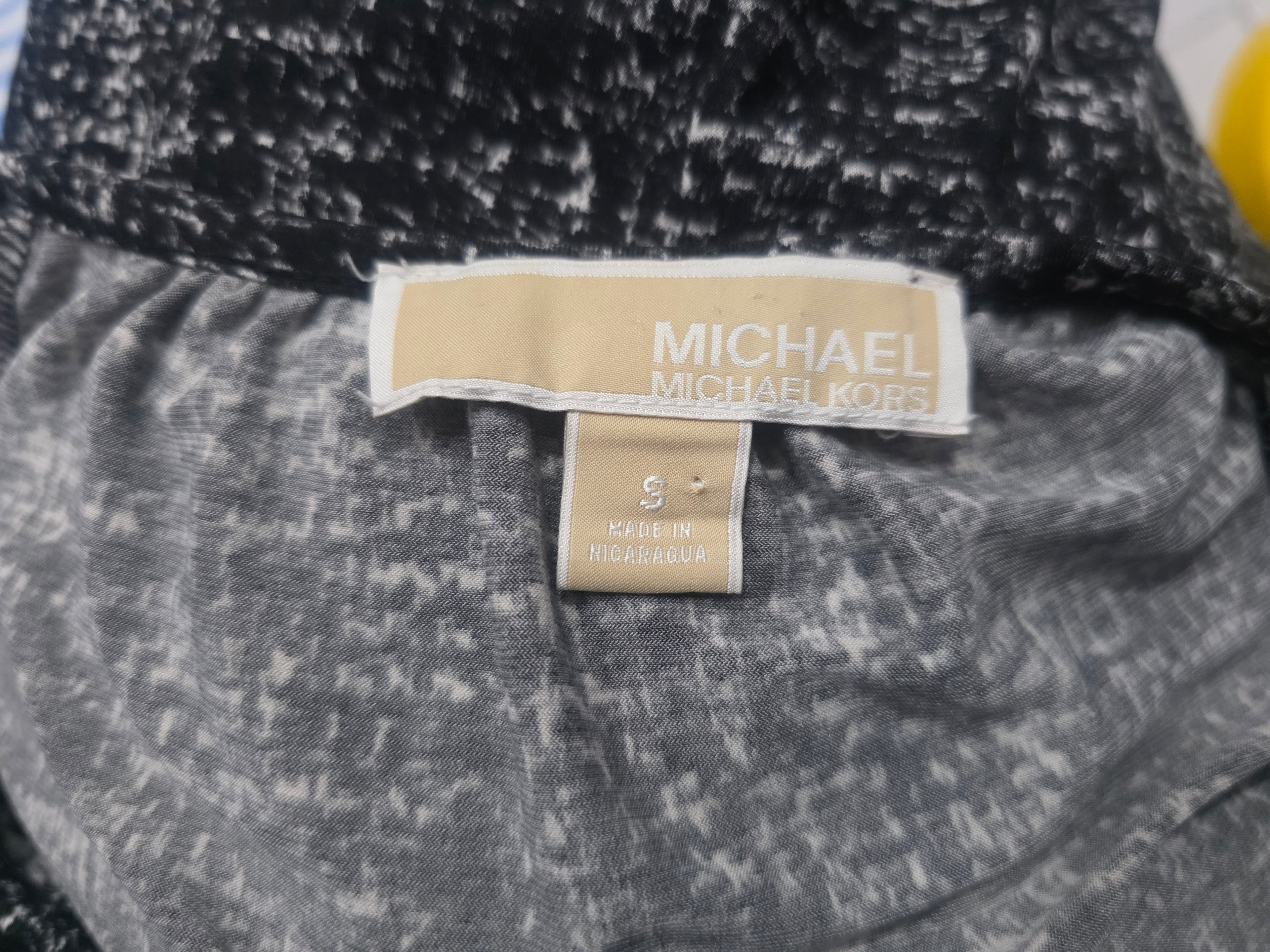 Blusa Michael Kors De Mujer Manga 3/4 Gris/negro Chica