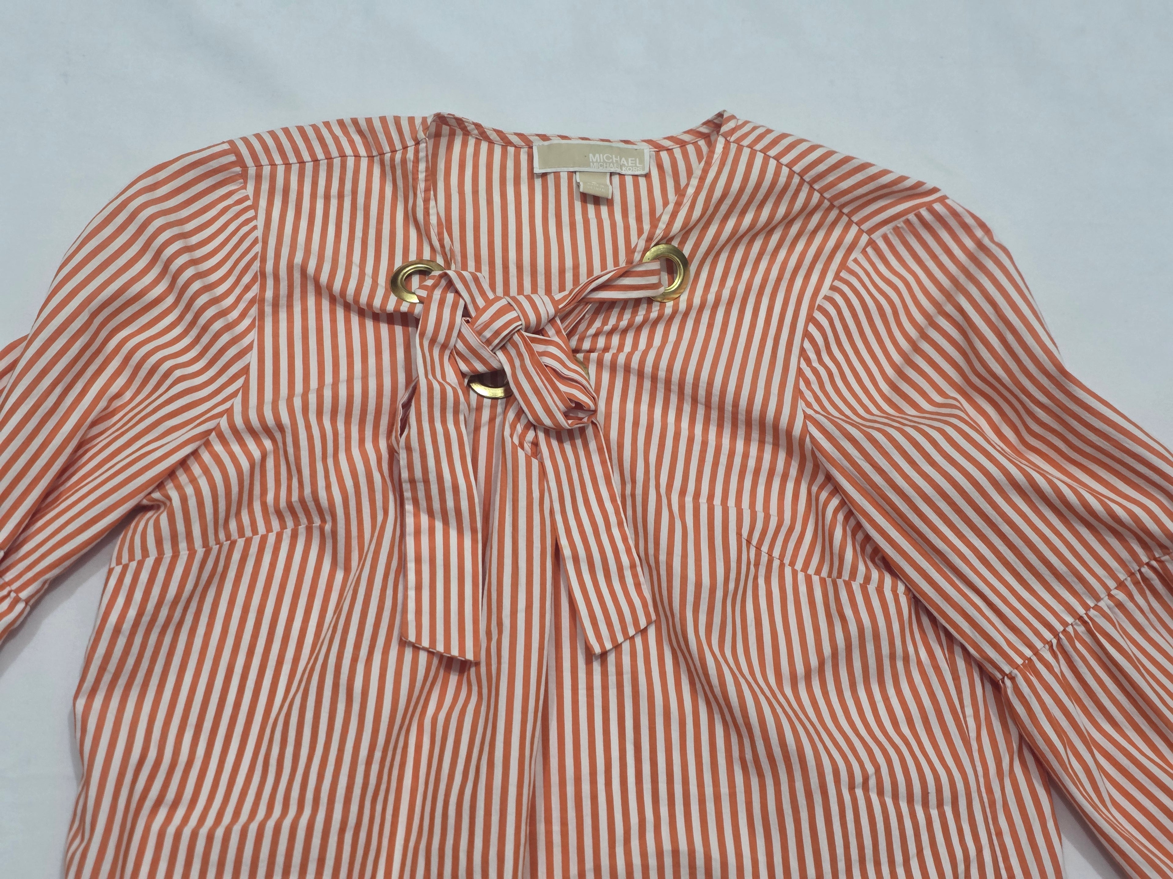 Blusa Michael Kors De Mujer Talla Chica Naranja Manga Amplia