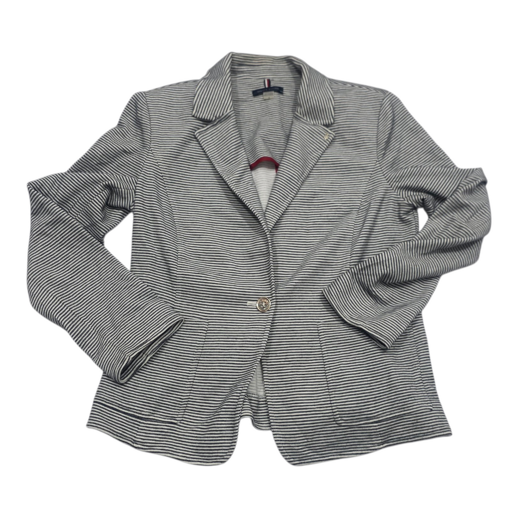 Blazer Tommy Hilfiger De Mujer Talla 8 Gris Con Rayas