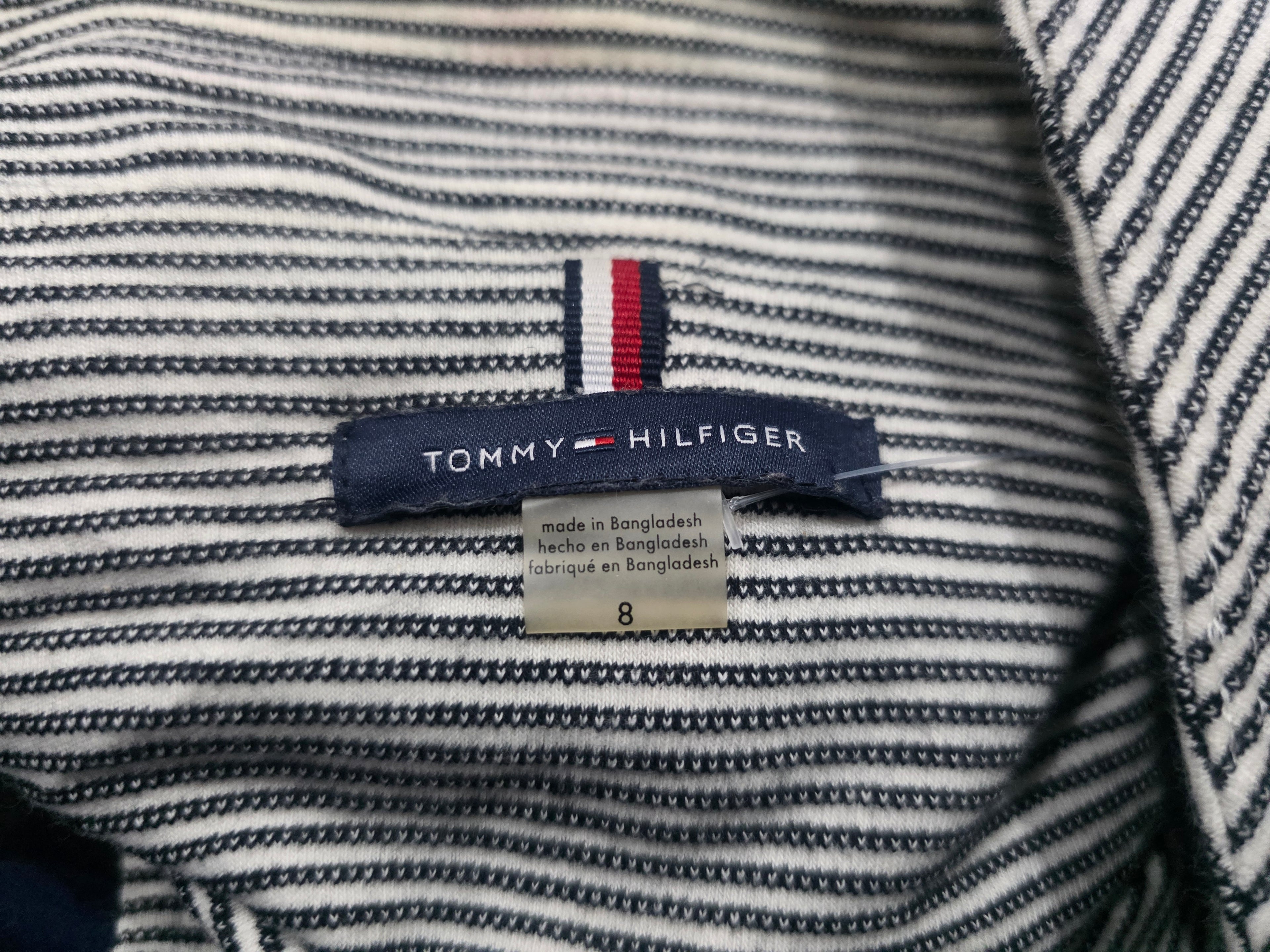 Blazer Tommy Hilfiger De Mujer Talla 8 Gris Con Rayas