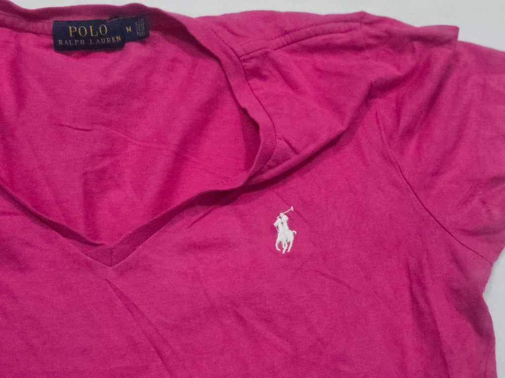 Playera Polo Ralph Lauren Fucsia Poni Blanco Mediana Mujer
