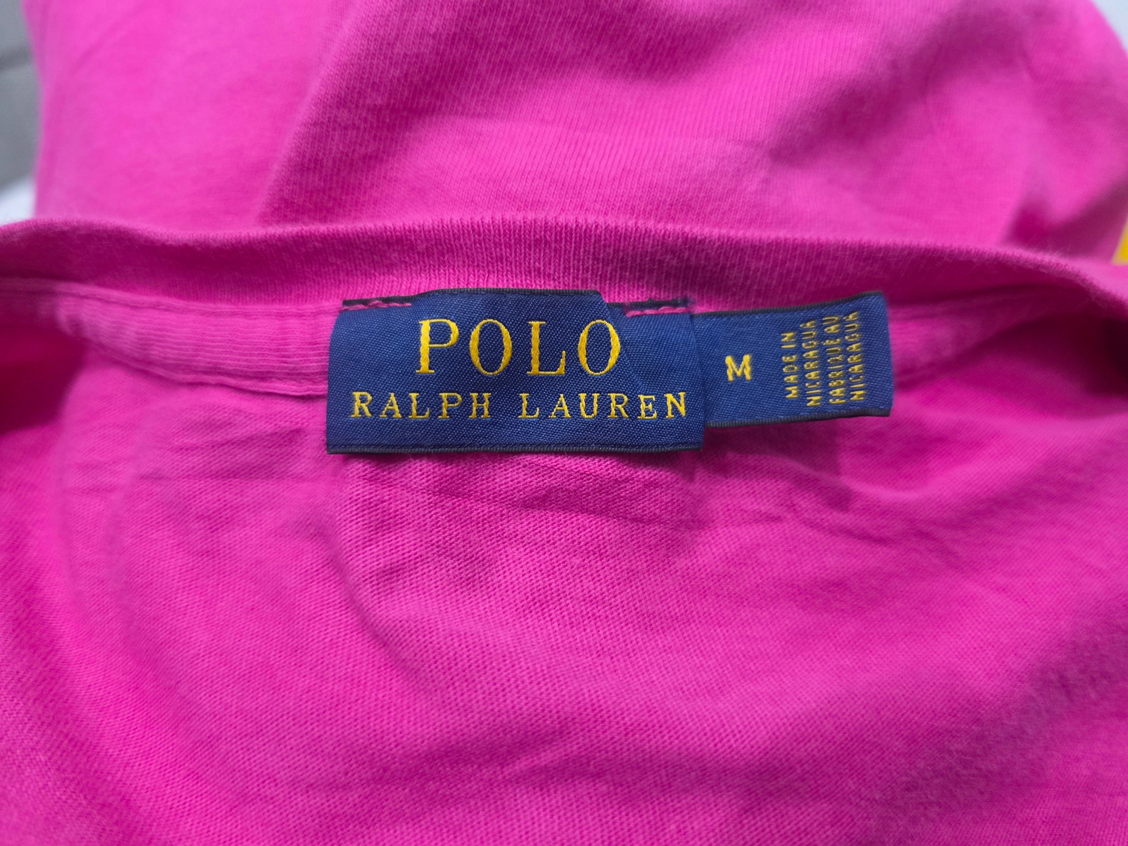 Playera Polo Ralph Lauren Fucsia Poni Blanco Mediana Mujer
