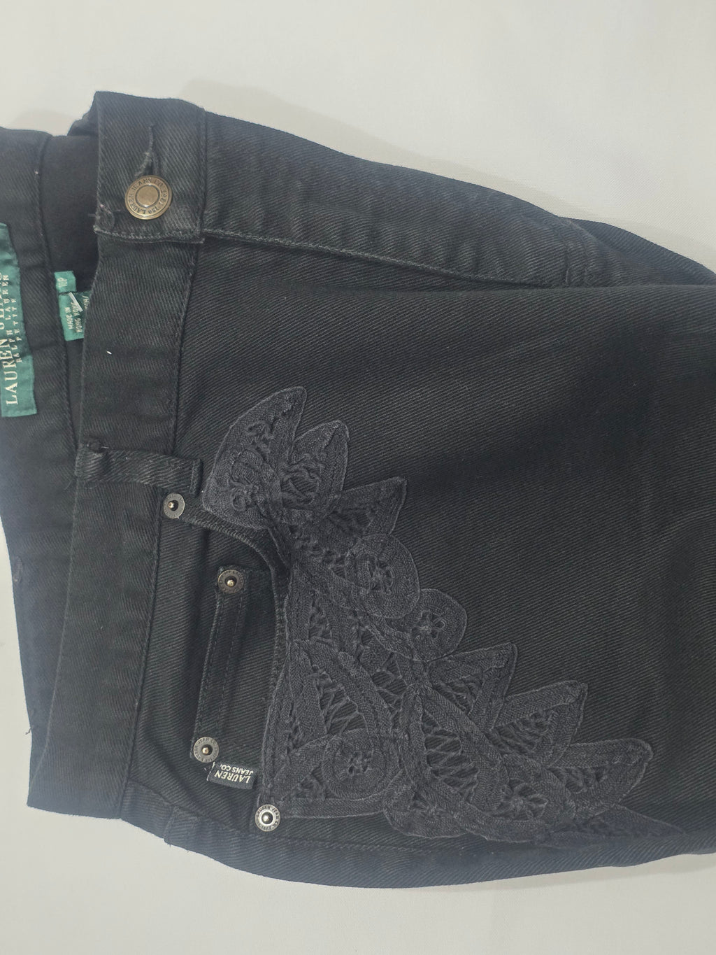 Pantalon Ralph Lauren De Mujer Talla 10 Petite Color Negro