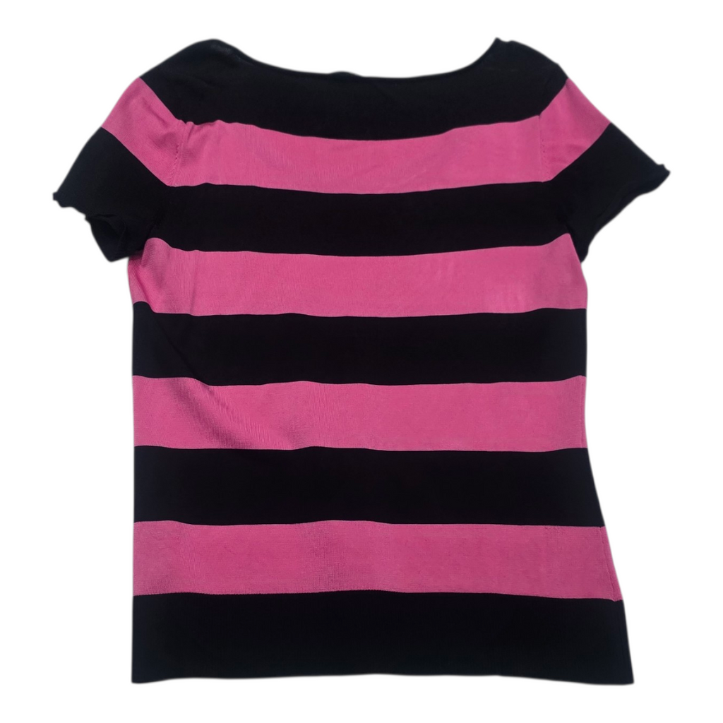 Blusa Ralph Lauren De Mujer Talla Mediana Viscose Rosa/negro