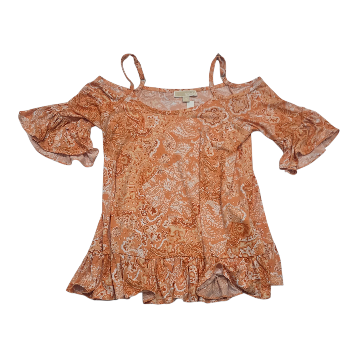 Blusa Michael Kors De Mujer Talla Mediana Naranja Manga 3/4