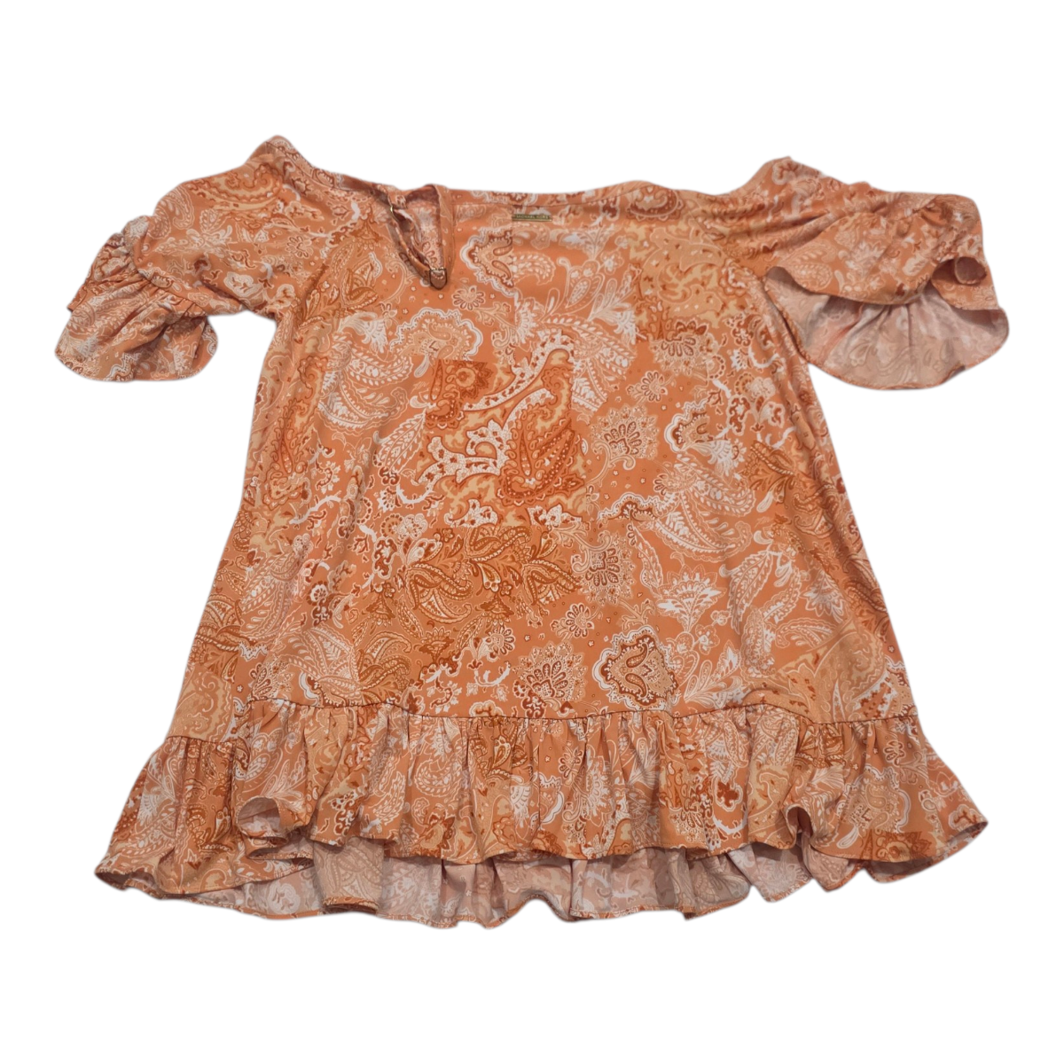 Blusa Michael Kors De Mujer Talla Mediana Naranja Manga 3/4