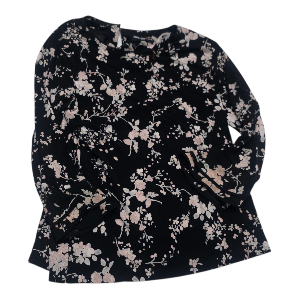 Blusa Karl Lagerfeld De Mujer Talla Mediana Negra Floreada