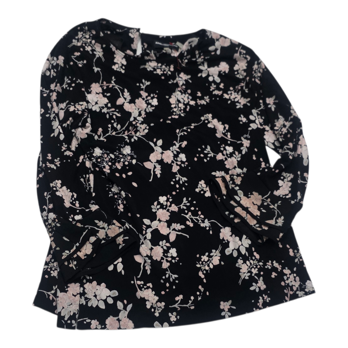 Blusa Karl Lagerfeld De Mujer Talla Mediana Negra Floreada