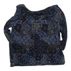 Blusa Michael Kors Mediana Azul/cafe Escote Redondo
