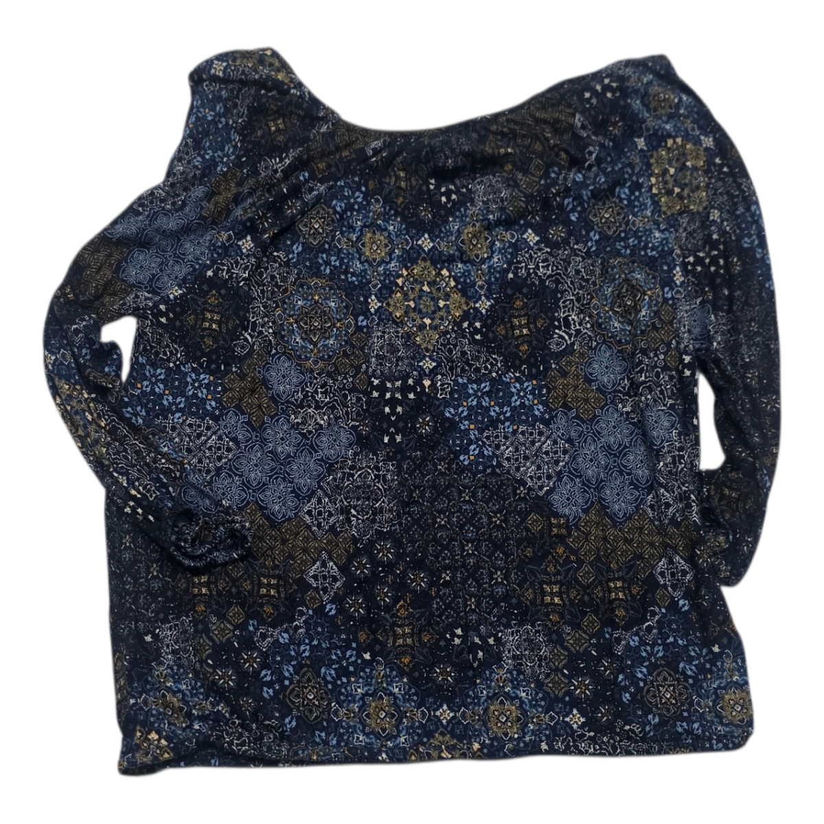 Blusa Michael Kors Mediana Azul/cafe Escote Redondo