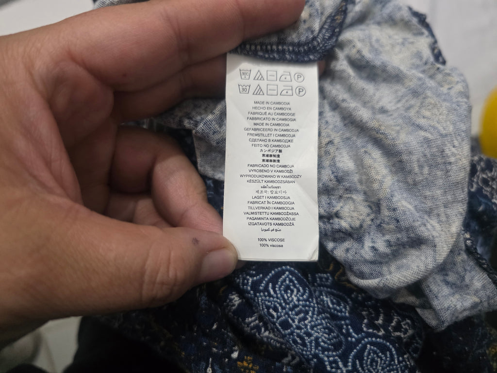 Blusa Michael Kors Mediana Azul/cafe Escote Redondo