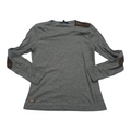 Playera Ralph Lauren De Mujer Gris Con Coderas Café Grande