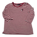 Playera Tommy Hilfiger De Mujer Grande Roja Rayada Manga 3/4