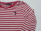 Playera Tommy Hilfiger De Mujer Grande Roja Rayada Manga 3/4